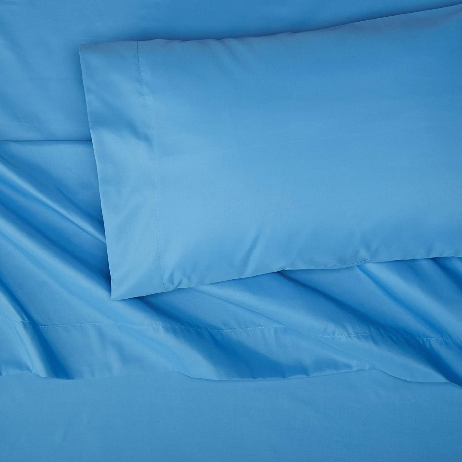 Amazon Basics Kid's Sheet Set - Soft, Easy-Wash Lightweight Microfiber - Twin, Azure Blue
