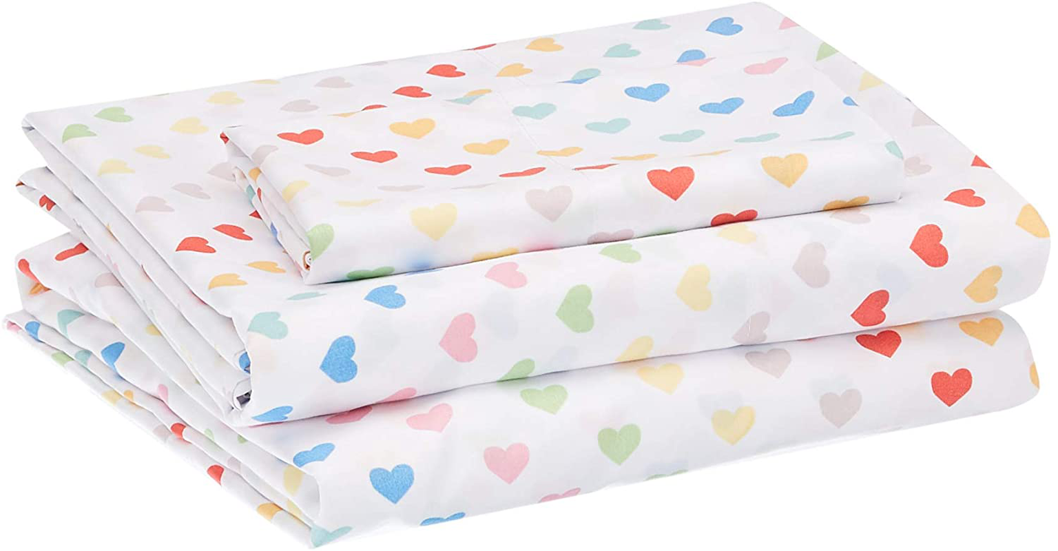 Amazon Basics Kid's Sheet Set - Soft, Easy-Wash Lightweight Microfiber - Twin, Azure Blue