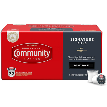 Community Coffee 2X Caffeine 60 Count Coffee Pods, Dark Roast , Compatible with Keurig 2.0 K-Cup Brewers, 10 Count (Pack of 6)
