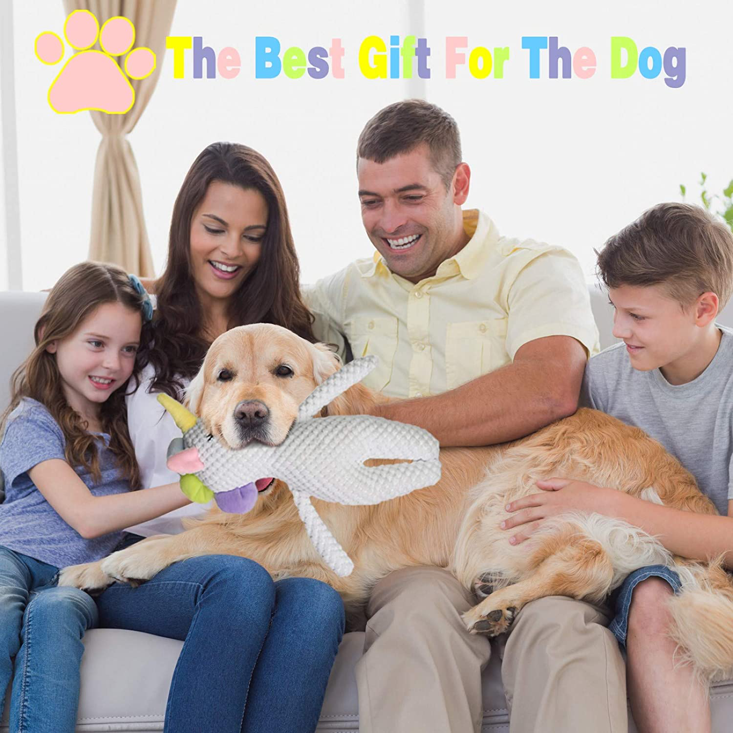 Pokeling Dog Toys, Dog Squeak Toys, Dog Toys Plush, Squeaky Dog Toys, Dog Stuffed Animals Toy, Interactive Toys for Chewers, Chewing and Durable Toys for Puppy Dogs and Medium Dogs, Dog Toy Unicorn