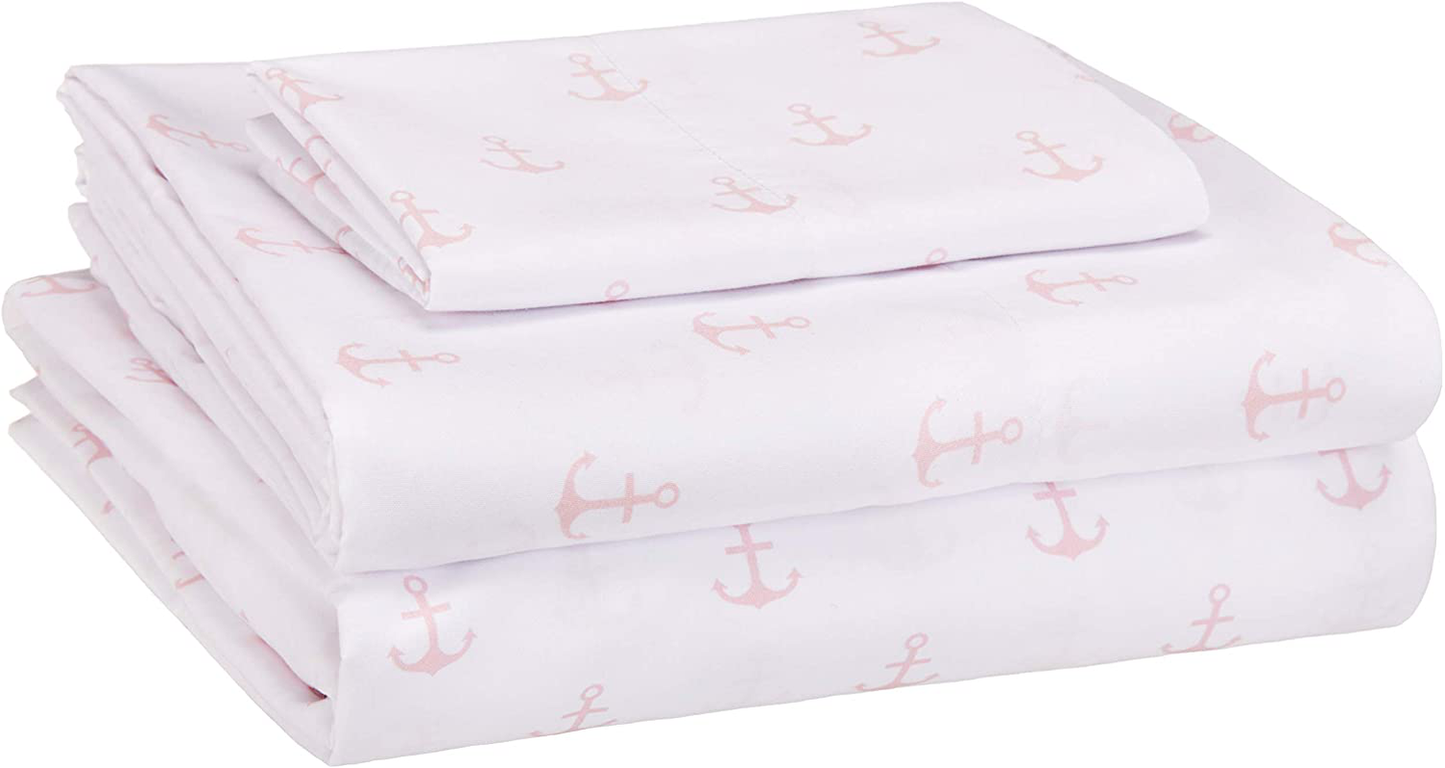 Amazon Basics Kid's Sheet Set - Soft, Easy-Wash Lightweight Microfiber - Twin, Azure Blue