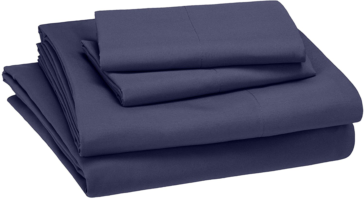 Amazon Basics Kid's Sheet Set - Soft, Easy-Wash Lightweight Microfiber - Twin, Azure Blue