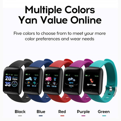 116Plus D13 1.3 Inch Color Touch Screen Step Counter Smart Bracelet Fitness Tracker Heart Rate Monitor Sports Watch for Ios