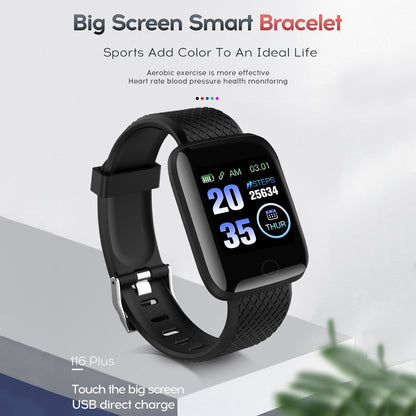 116Plus D13 1.3 Inch Color Touch Screen Step Counter Smart Bracelet Fitness Tracker Heart Rate Monitor Sports Watch for Ios