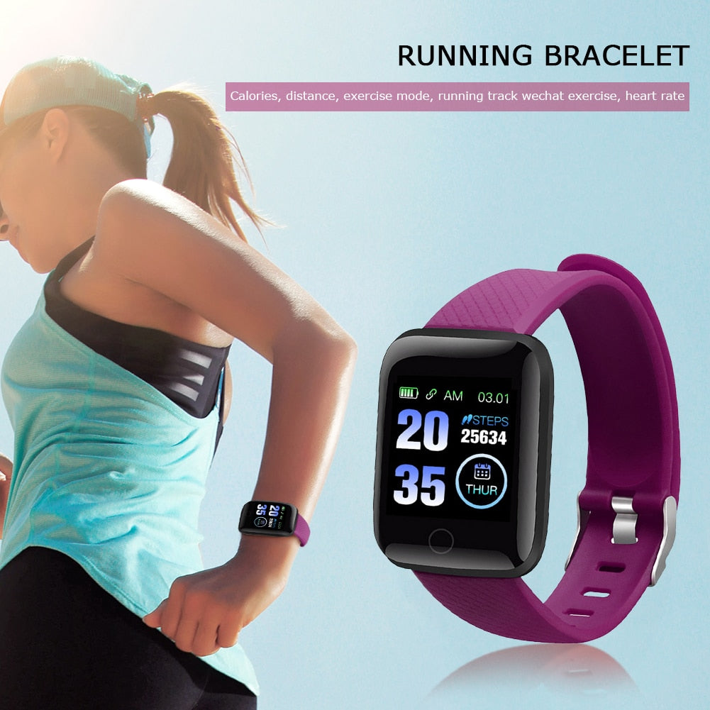 116Plus D13 1.3 Inch Color Touch Screen Step Counter Smart Bracelet Fitness Tracker Heart Rate Monitor Sports Watch for Ios