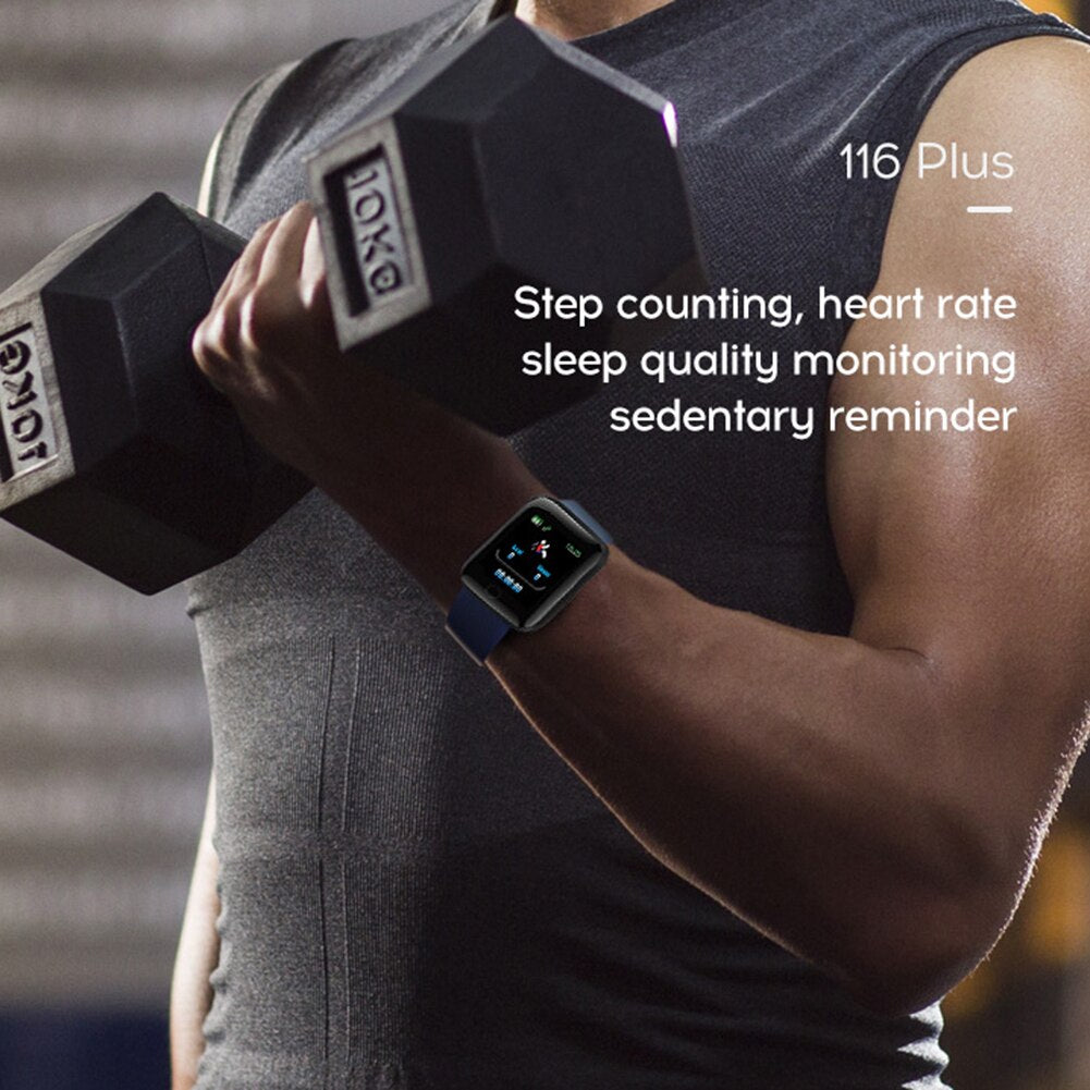 116Plus D13 1.3 Inch Color Touch Screen Step Counter Smart Bracelet Fitness Tracker Heart Rate Monitor Sports Watch for Ios
