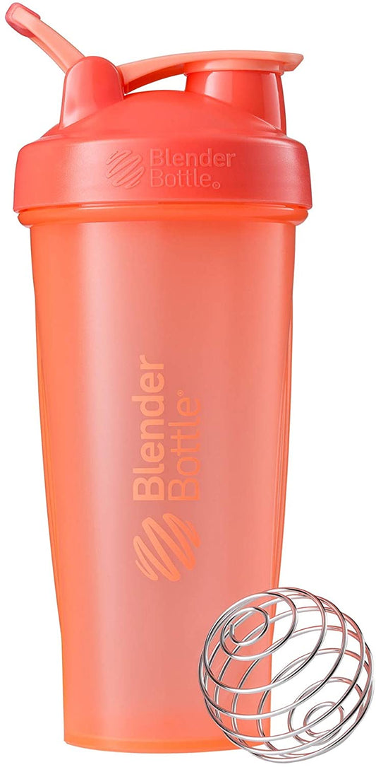 Blenderbottle Classic Shaker Bottle Perfect for Protein Shakes and Pre Workout, 28-Ounce, Coral