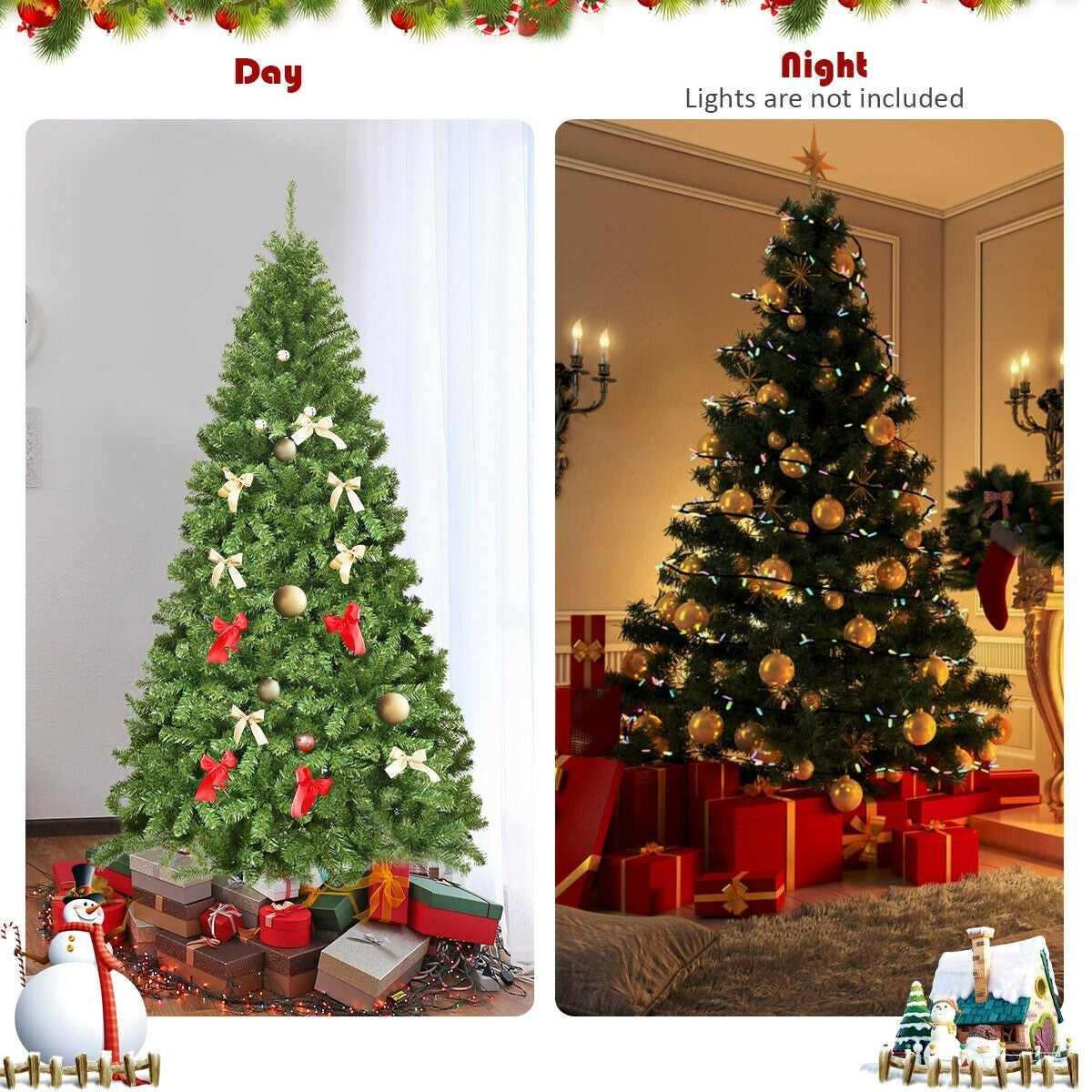 Unlit Hinged PVC Artificial Christmas Tree
