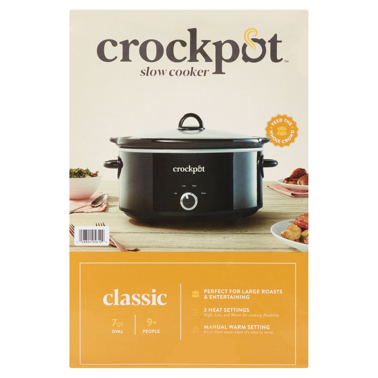 Crock-Pot 7 Quart Manual Slow Cooker, Black