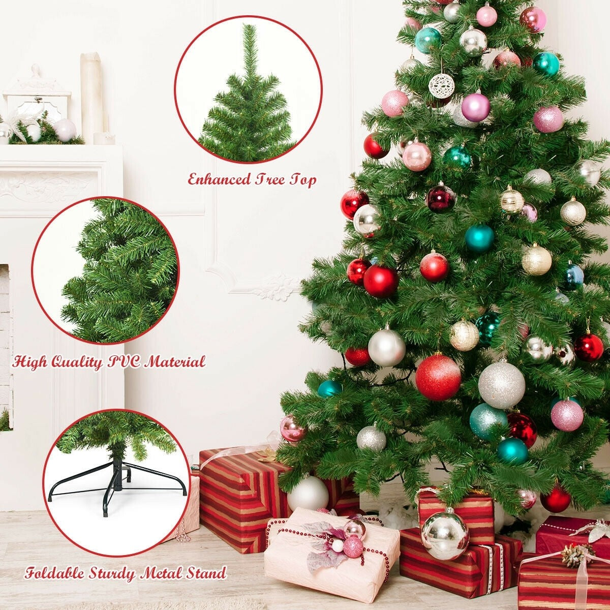 Unlit Hinged PVC Artificial Christmas Tree