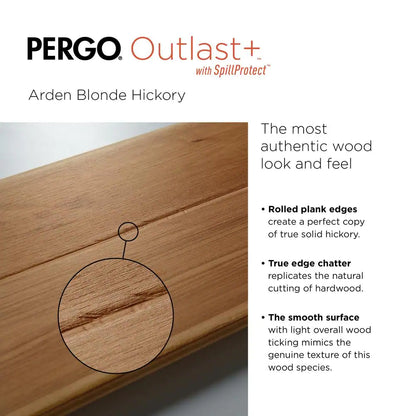 Outlast+ 6.14 In. W Arden Blonde Hickory Waterproof Laminate Wood Flooring 