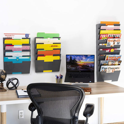 Wallniture Lisbon 15 Tier Wall Mounted File Holder and Desk Organizer