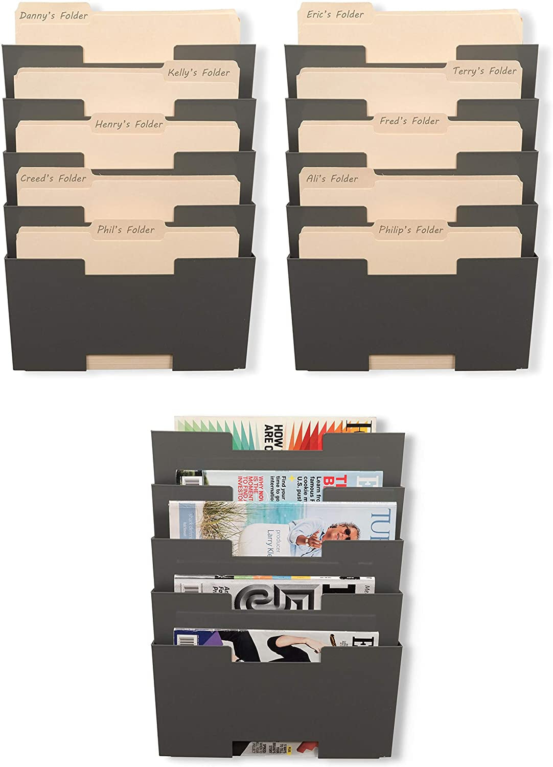 Wallniture Lisbon 15 Tier Wall Mounted File Holder and Desk Organizer