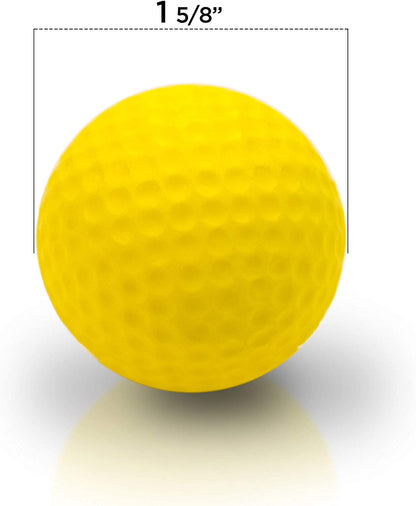Practice Golf Balls (16-Pack) Limited-Flight Foam Golf Balls to Improve Your Swing - Dent Resistant Yellow Golf Balls Practice- Perfect for Indoors, Basement & Backyard. Perfect for Men and Kids