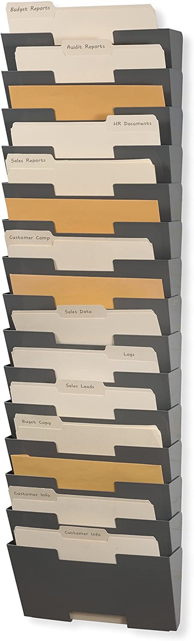 Wallniture Lisbon 15 Tier Wall Mounted File Holder and Desk Organizer