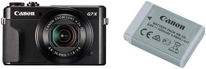 Canon PowerShot Digital Camera [G7 X Mark II] with Wi-Fi & NFC, LCD Screen, and 1-inch Sensor - Black, 100 - 1066C001