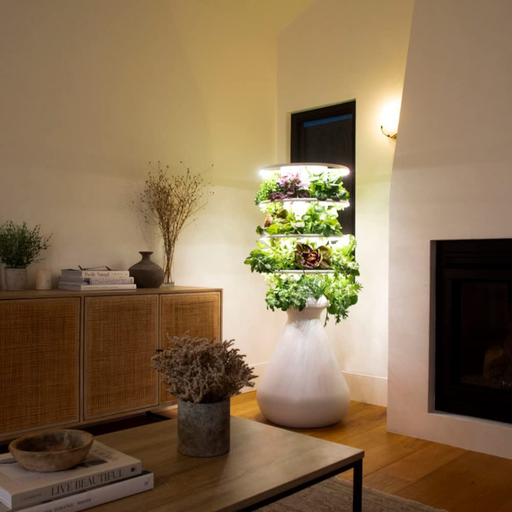 Lettuce Grow 12-Plant Hydroponic Growing System Kit 3'8", Outdoor Indoor Vertical Garden Herb Vegetable Planter Tower, Large Home Organic Gardening with Self Watering with Pump, BPA Free Food Grade