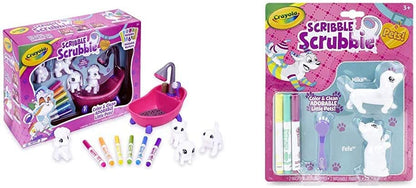 Crayola Scribble Scrubbie Pets Scrub Tub Animal Toy Set, Kids Indoor Activities At Home, Gift Age 3+