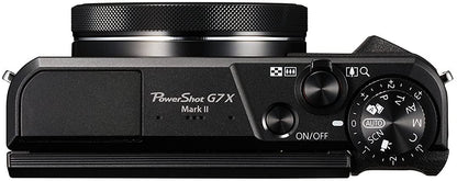 Canon PowerShot Digital Camera [G7 X Mark II] with Wi-Fi & NFC, LCD Screen, and 1-inch Sensor - Black, 100 - 1066C001