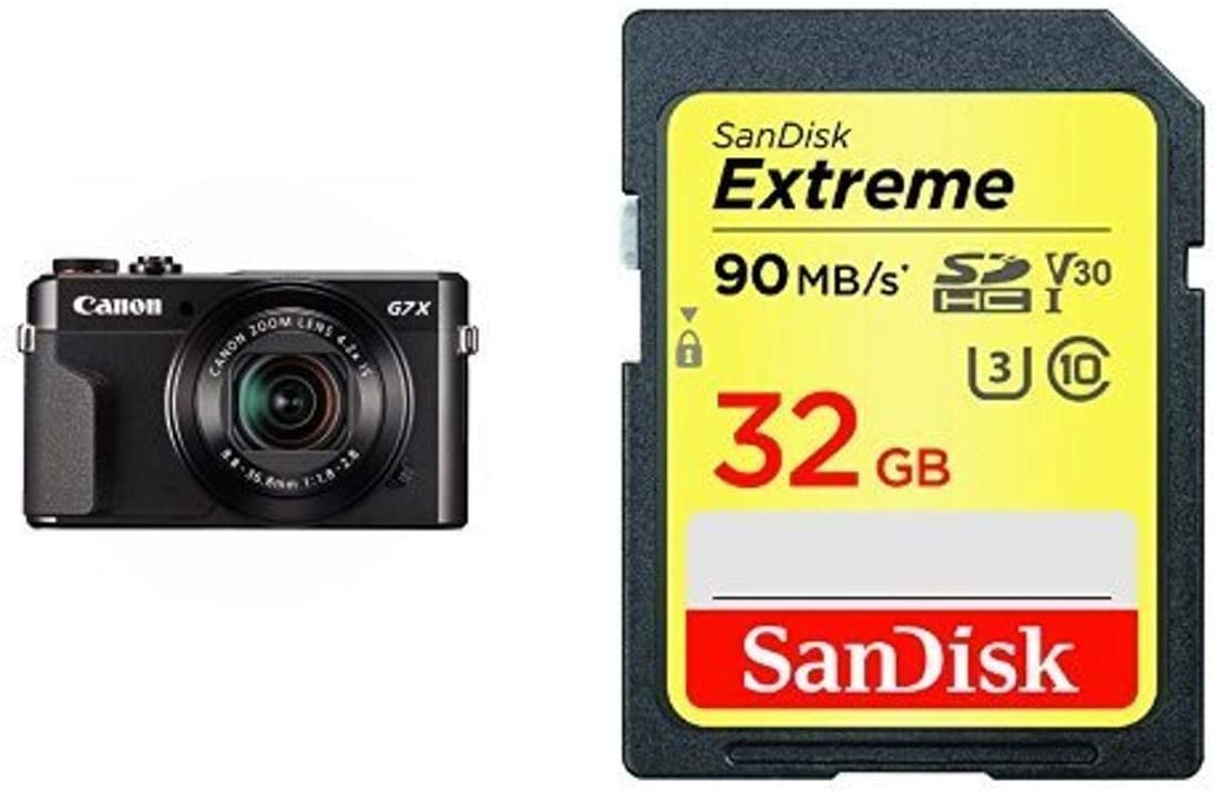 Canon PowerShot Digital Camera [G7 X Mark II] with Wi-Fi & NFC, LCD Screen, and 1-inch Sensor - Black, 100 - 1066C001