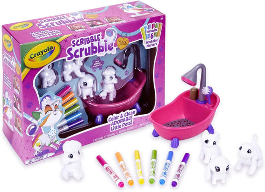Crayola Scribble Scrubbie Pets Scrub Tub Animal Toy Set, Kids Indoor Activities At Home, Gift Age 3+
