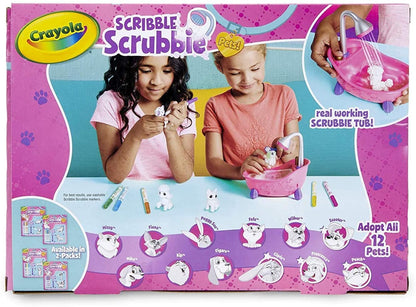 Crayola Scribble Scrubbie Pets Scrub Tub Animal Toy Set, Kids Indoor Activities At Home, Gift Age 3+