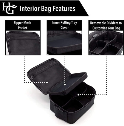 Extra Large Smell Proof Case with Combination Lock by Herb Guard (Stash Box Holds 5 Ounces of Herbs and Dried Foods) Comes with Smell Proof Jar, Humidity Pack, Built In Tray, Bags and Grinder Card