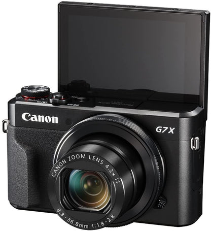 Canon PowerShot Digital Camera [G7 X Mark II] with Wi-Fi & NFC, LCD Screen, and 1-inch Sensor - Black, 100 - 1066C001