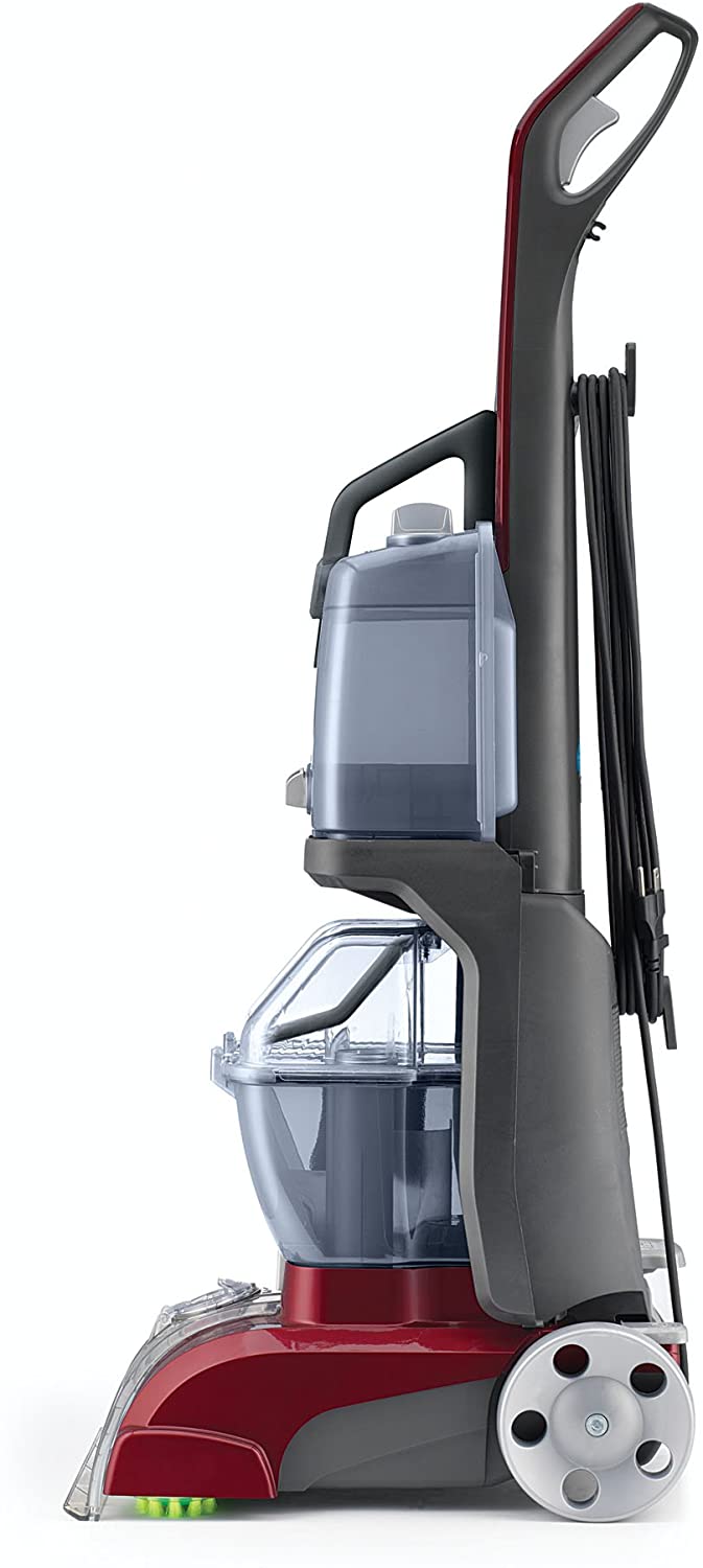 Hoover Power Scrub Deluxe Carpet Cleaner Machine, Upright Shampooer, FH50150, Red