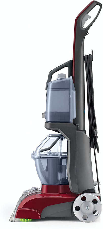 Hoover Power Scrub Deluxe Carpet Cleaner Machine, Upright Shampooer, FH50150, Red
