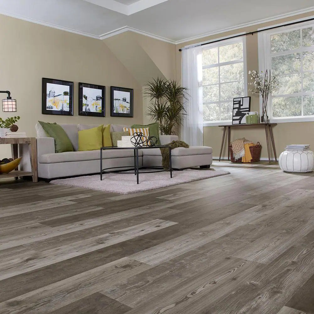 Outlast+ 7.48 In. W Grey Optimus Pine Waterproof Laminate Wood Flooring (19.63 Sq. Ft./Case)