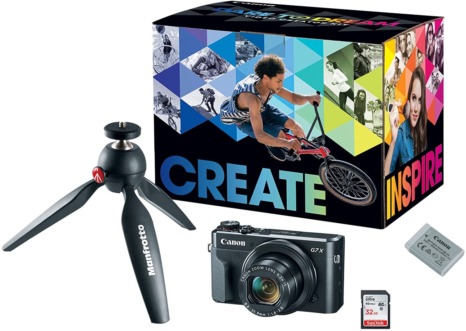 Canon PowerShot Digital Camera [G7 X Mark II] with Wi-Fi & NFC, LCD Screen, and 1-inch Sensor - Black, 100 - 1066C001
