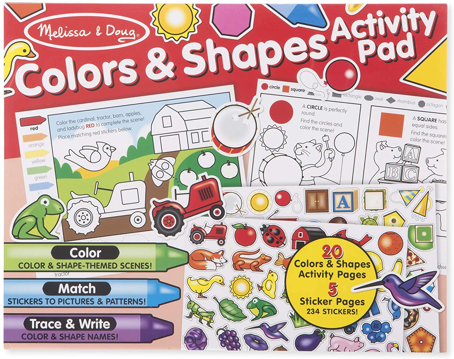 Melissa & Doug Colors and Shapes Coloring and Sticker Activity Pad