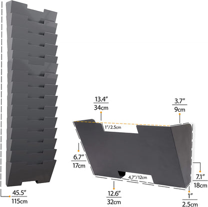 Wallniture Lisbon 15 Tier Wall Mounted File Holder and Desk Organizer