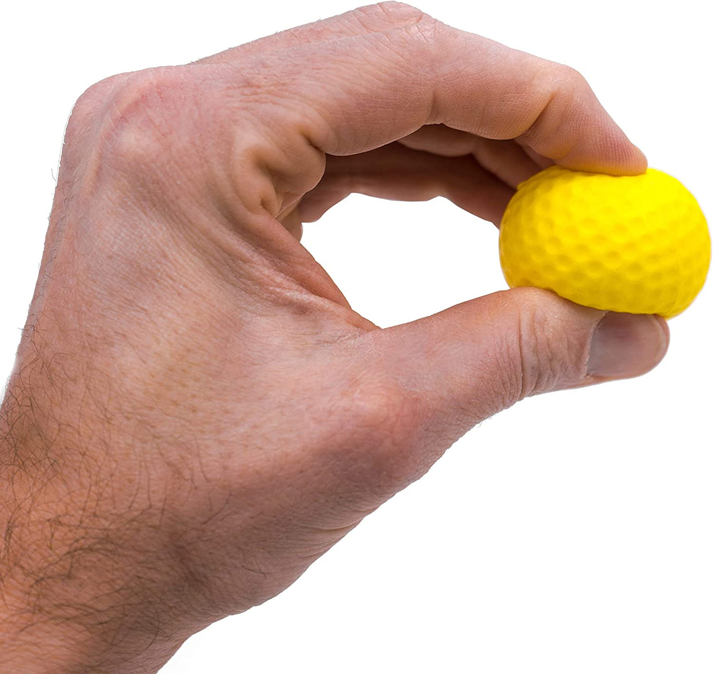 Practice Golf Balls (16-Pack) Limited-Flight Foam Golf Balls to Improve Your Swing - Dent Resistant Yellow Golf Balls Practice- Perfect for Indoors, Basement & Backyard. Perfect for Men and Kids