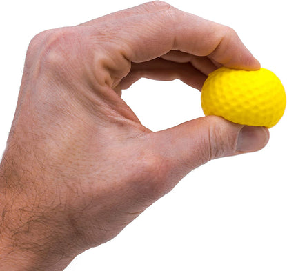 Practice Golf Balls (16-Pack) Limited-Flight Foam Golf Balls to Improve Your Swing - Dent Resistant Yellow Golf Balls Practice- Perfect for Indoors, Basement & Backyard. Perfect for Men and Kids