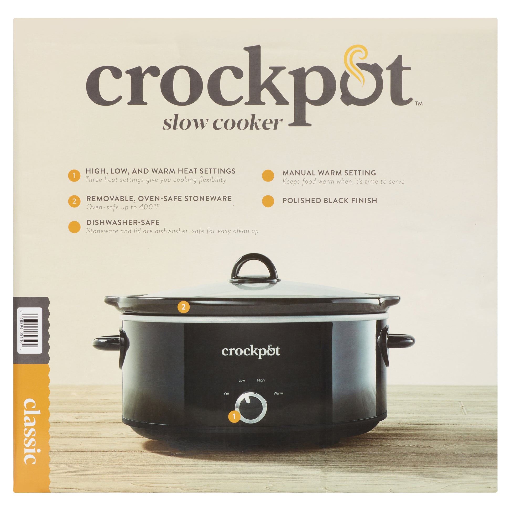 Crock-Pot 7 Quart Manual Slow Cooker, Black
