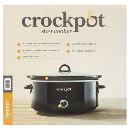 Crock-Pot 7 Quart Manual Slow Cooker, Black