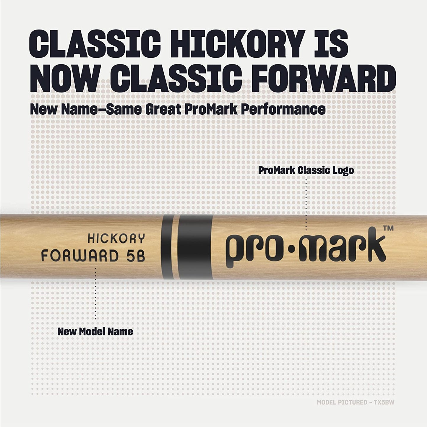 Promark Classic Forward 5B Hickory Drumsticks, Oval Wood Tip, Four Pairs