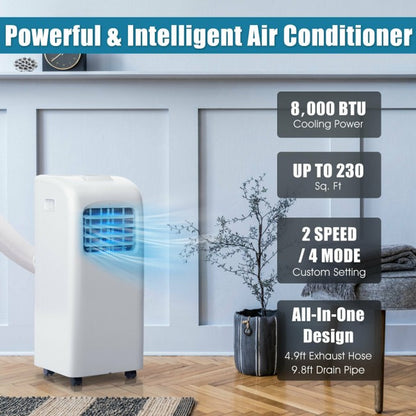 8,000 BTU Portable Air Conditioner with Dehumidifier Function