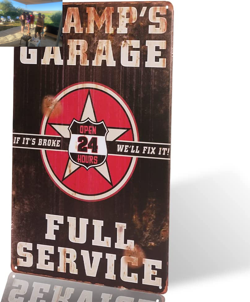 -Grandfather'S Garage Sign Gift for the Grandad Who Has Everything Best Grandpa Gift from His Grandson or Granddaughter Gramp'S Garage Full Service Sign Open 24Hour
