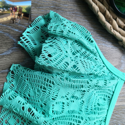 3-14 Years Teenager Girl Swimsuit Kids Lace Girl Bikini Crop Top Bathing Suit Child Girl Swim Wear Two Piece Children'S Swimwear