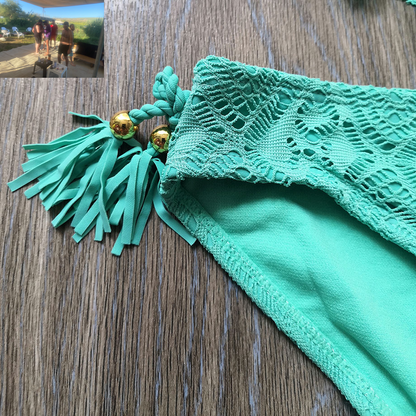 3-14 Years Teenager Girl Swimsuit Kids Lace Girl Bikini Crop Top Bathing Suit Child Girl Swim Wear Two Piece Children'S Swimwear
