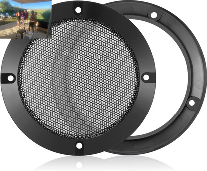 2PCS 4In White round Speaker Grill Covers, Universal Surface-Mount Ceiling Speaker/Hole Covers, Audio Speaker Mesh Guard Protective Case for Home Theater, RV or Marine Installation