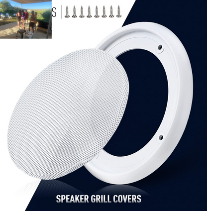 2PCS 4In White round Speaker Grill Covers, Universal Surface-Mount Ceiling Speaker/Hole Covers, Audio Speaker Mesh Guard Protective Case for Home Theater, RV or Marine Installation
