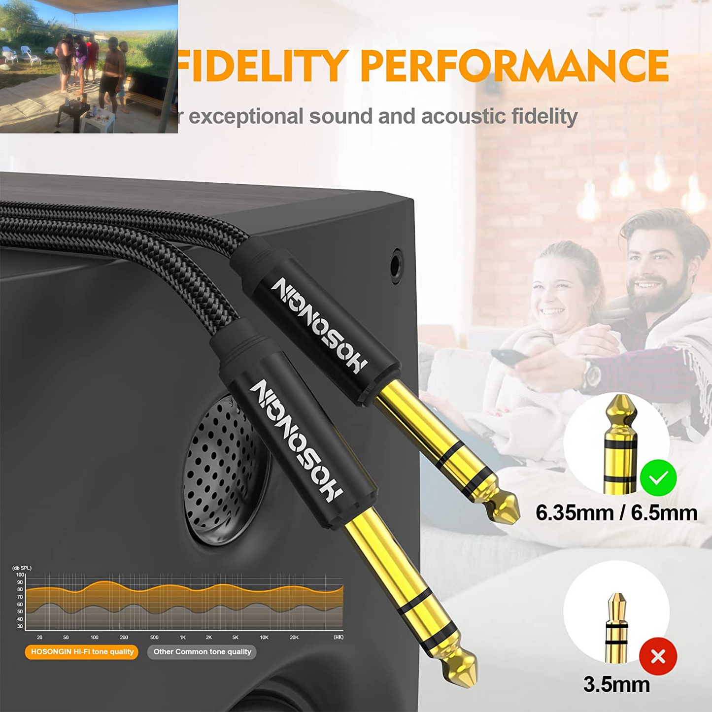 1/4 Inch TRS Instrument Cable 15Ft 2-Pack [Nylon Braided Shielded], 1/4 Inch to 1/4 Inch TRS Male to Male Plug Stereo Audio Cord, Quarter Inch 6.35Mm Balanced Interconnect Line - 15 Feet