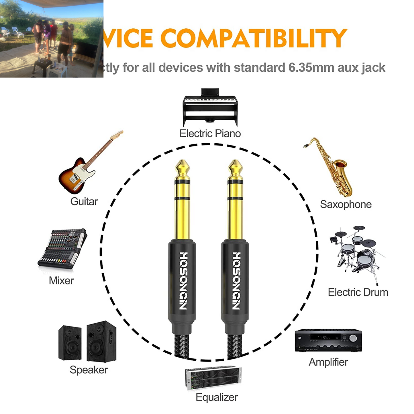 1/4 Inch TRS Instrument Cable 15Ft 2-Pack [Nylon Braided Shielded], 1/4 Inch to 1/4 Inch TRS Male to Male Plug Stereo Audio Cord, Quarter Inch 6.35Mm Balanced Interconnect Line - 15 Feet