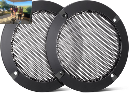2PCS 4In White round Speaker Grill Covers, Universal Surface-Mount Ceiling Speaker/Hole Covers, Audio Speaker Mesh Guard Protective Case for Home Theater, RV or Marine Installation