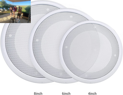 2PCS 4In White round Speaker Grill Covers, Universal Surface-Mount Ceiling Speaker/Hole Covers, Audio Speaker Mesh Guard Protective Case for Home Theater, RV or Marine Installation